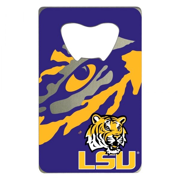 FanMats® - NCAA "Louisiana State University" "Louisiana State University" Aluminum Credit Card Bottle Opener
