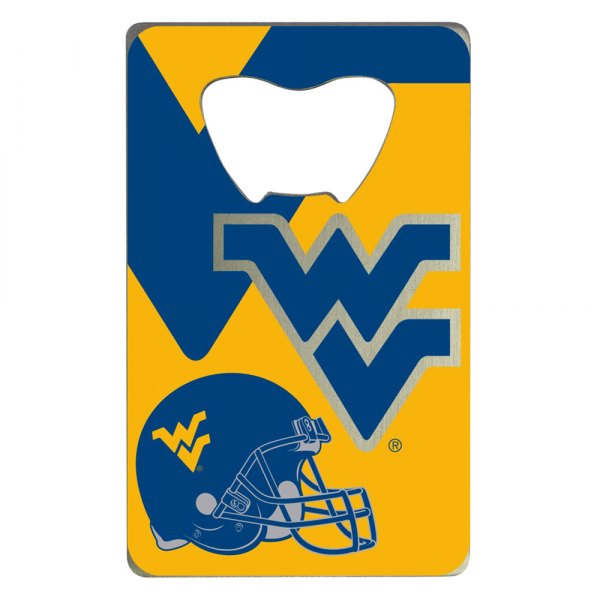 FanMats® - NCAA "West Virginia University" "West Virginia University" Aluminum Credit Card Bottle Opener
