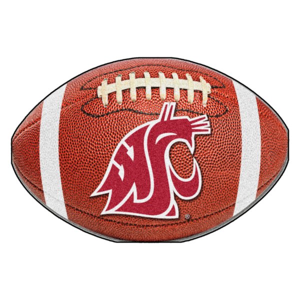FanMats® - Washington State University 20.5" x 32.5" Nylon Face Football Ball Floor Mat with "WSU Cougar" Logo