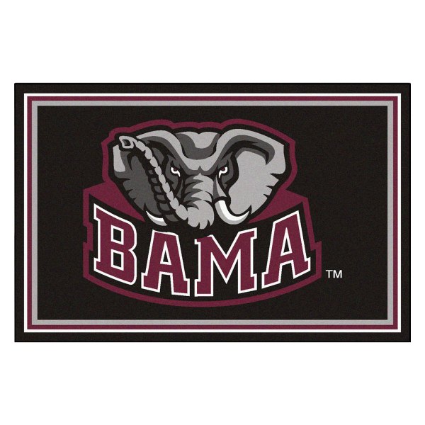 FanMats® - University of Alabama 60" x 96" Nylon Face Ultra Plush Floor Rug with "Elephant" Logo