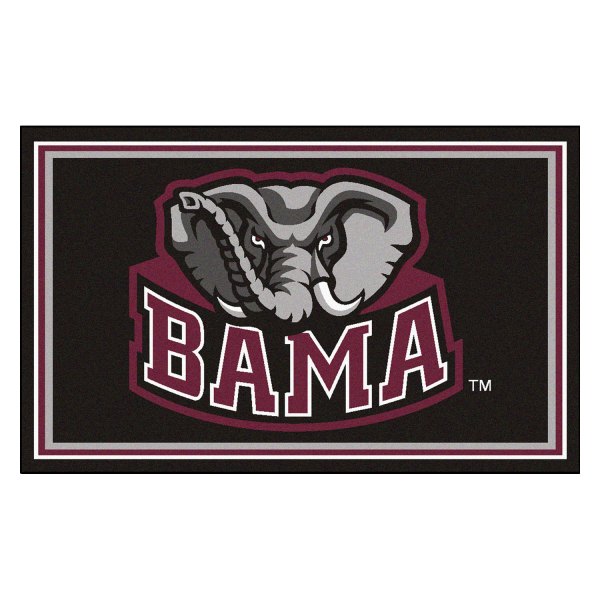 FanMats® - University of Alabama 48" x 72" Nylon Face Ultra Plush Floor Rug with "Elephant" Logo