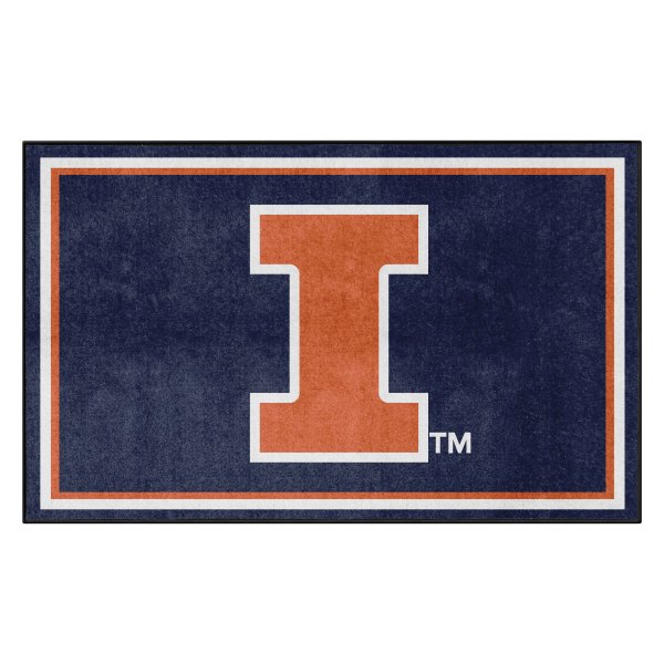 FanMats® - University of Illinois 48" x 72" Nylon Face Ultra Plush Floor Rug with "I" Logo