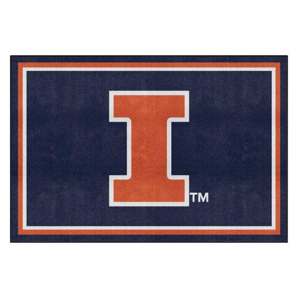 FanMats® - University of Illinois 60" x 96" Nylon Face Ultra Plush Floor Rug with "I" Logo