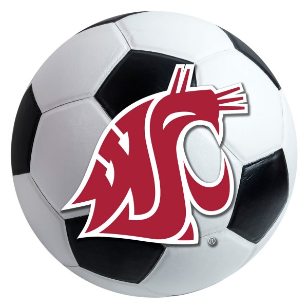 FanMats® - Washington State University 27" Dia Nylon Face Soccer Ball Floor Mat with "WSU Cougar" Logo