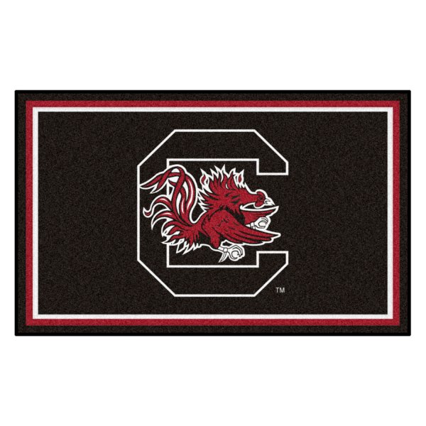 FanMats® - University of South Carolina 48" x 72" Nylon Face Ultra Plush Floor Rug with "Block C & Gamecock" Logo