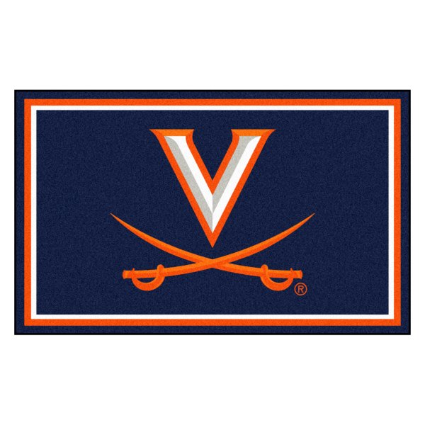FanMats® - University of Virginia 48" x 72" Nylon Face Ultra Plush Floor Rug with "V with Swords" Logo