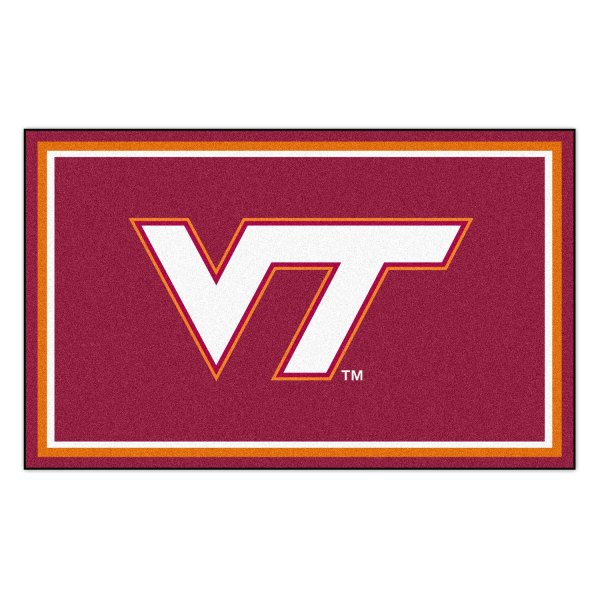 FanMats® - Virginia Tech 48" x 72" Nylon Face Ultra Plush Floor Rug with "VT" Logo