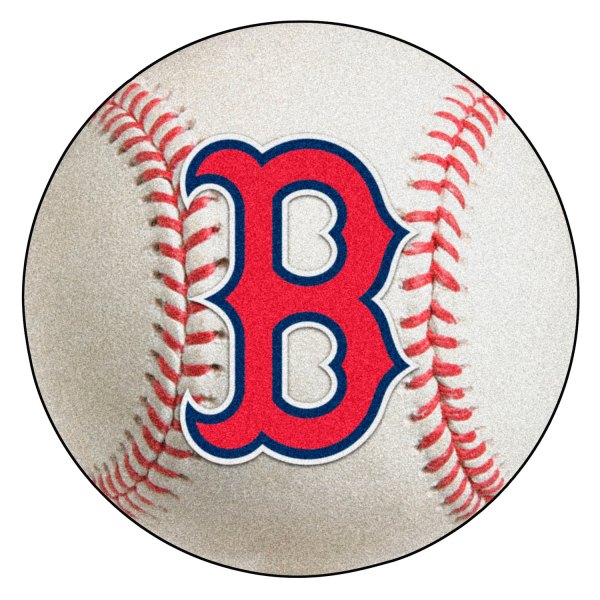 FanMats® - Boston Red Sox 27" Dia Nylon Face Baseball Ball Floor Mat with "B" Logo