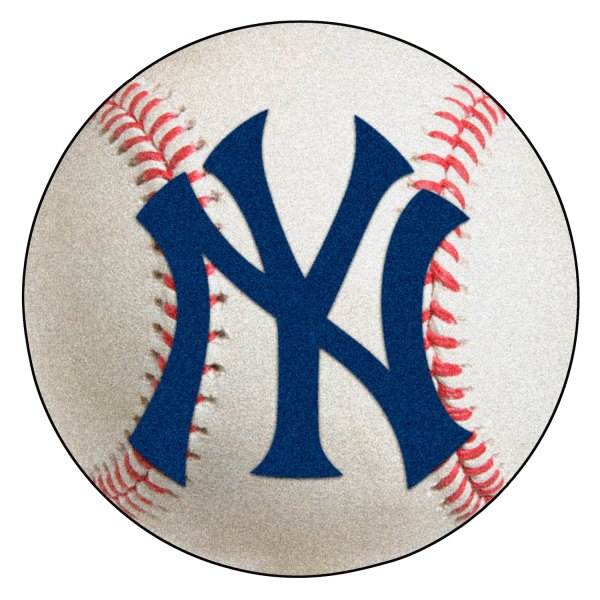 FanMats® - New York Yankees 27" Dia Nylon Face Baseball Ball Floor Mat with "NY" Logo