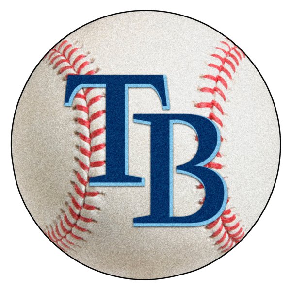 FanMats® - Tampa Bay Rays 27" Dia Nylon Face Baseball Ball Floor Mat with "Rays" Wordmark