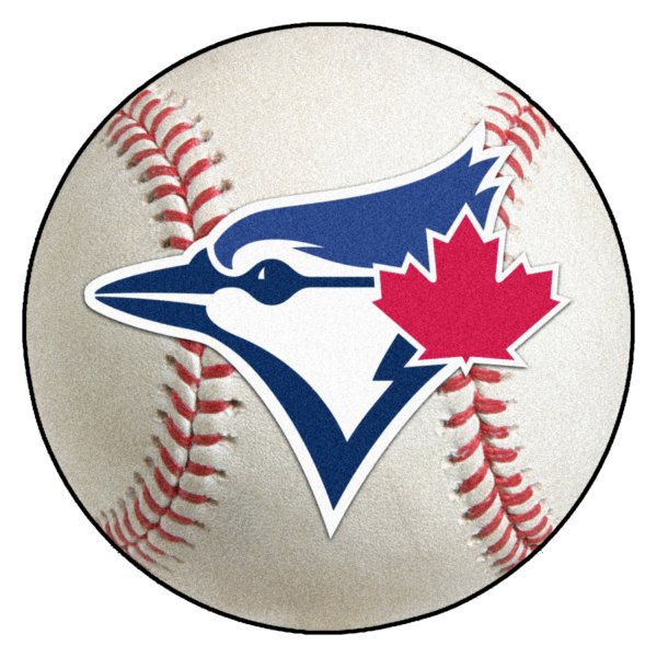 FanMats® - Toronto Blue Jays 27" Dia Nylon Face Baseball Ball Floor Mat with "Circular Toronto Blue Jays & Blue Jay" Logo