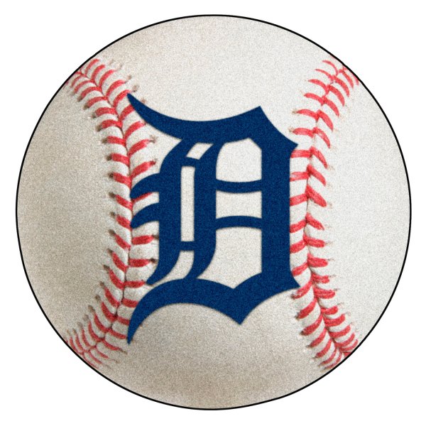 FanMats® - Detroit Tigers 27" Dia Nylon Face Baseball Ball Floor Mat with "D" Logo