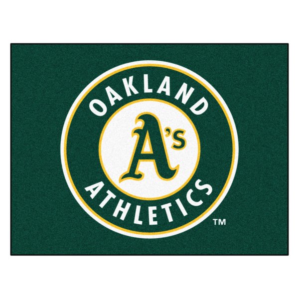 FanMats® - Oakland Athletics 33.75" x 42.5" Nylon Face All-Star Floor Mat with "Circular Oakland Athletics with A" Logo