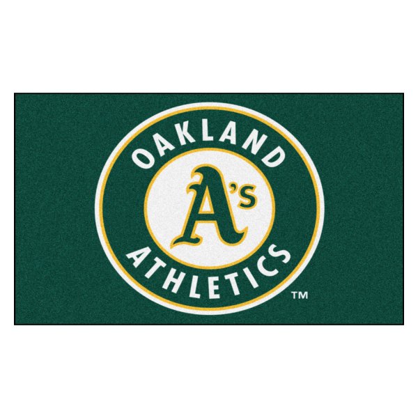 FanMats® - Oakland Athletics 19" x 30" Nylon Face Starter Mat with "Circular Oakland Athletics with A" Logo