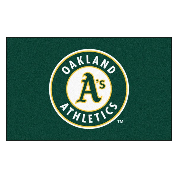 FanMats® - Oakland Athletics 60" x 96" Nylon Face Ulti-Mat with "Circular Oakland Athletics with A" Logo