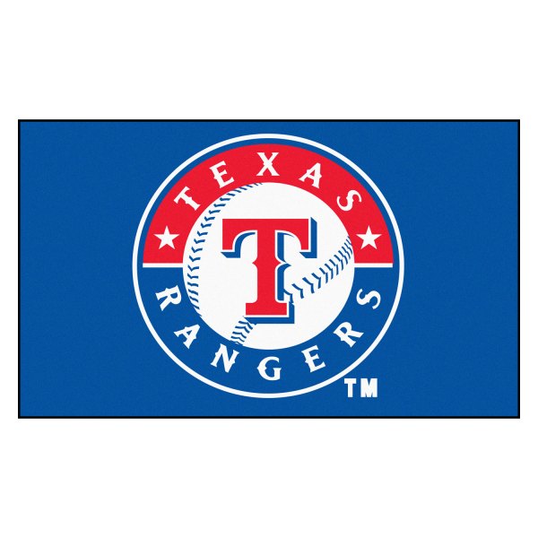 FanMats® - Texas Rangers 19" x 30" Nylon Face Starter Mat with "Circular Teaxas Rangers, Baseball & T" Logo