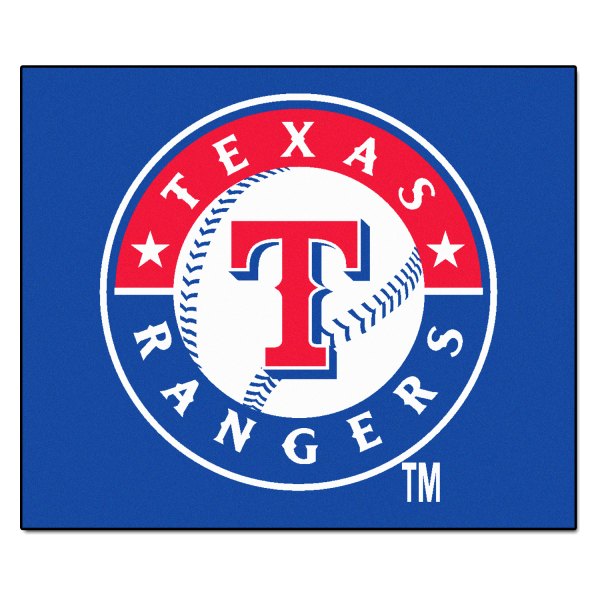 FanMats® - Texas Rangers 59.5" x 71" Nylon Face Tailgater Mat with "Circular Teaxas Rangers, Baseball & T" Logo