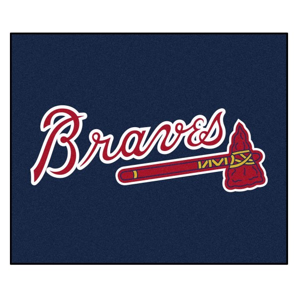 FanMats® - Atlanta Braves 59.5" x 71" Nylon Face Tailgater Mat with "Braves Script with Tomahawk" Logo