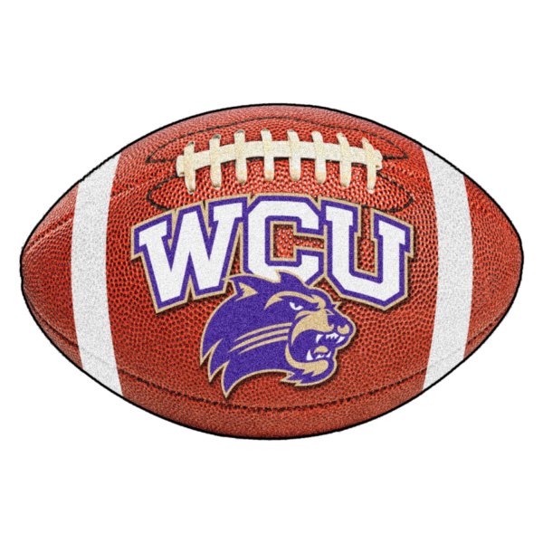 FanMats® - Western Carolina University 20.5" x 32.5" Nylon Face Football Ball Floor Mat with "WCU & Catamount" Logo