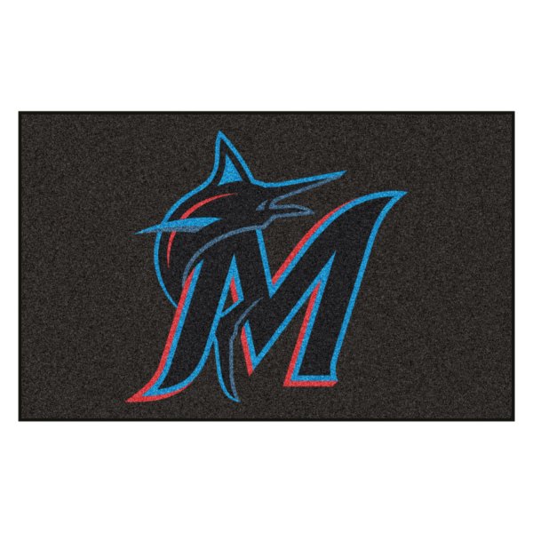 FanMats® - Miami Marlins 60" x 96" Nylon Face Ulti-Mat with "M" Logo