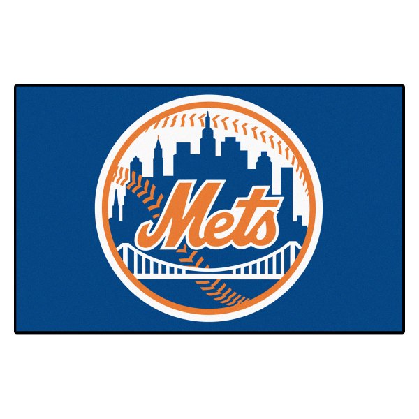 FanMats® - New York Mets 19" x 30" Nylon Face Starter Mat with "Circular Baseball with Script Mets" Logo