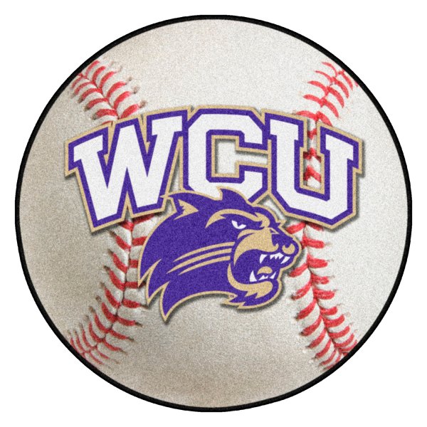 FanMats® - Western Carolina University 27" Dia Nylon Face Baseball Ball Floor Mat with "WCU & Catamount" Logo