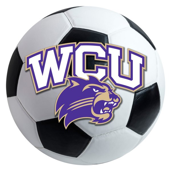 FanMats® - Western Carolina University 27" Dia Nylon Face Soccer Ball Floor Mat with "WCU & Catamount" Logo