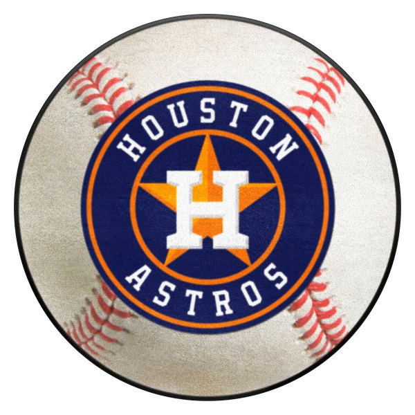 FanMats® - Houston Astros 27" Dia Nylon Face Baseball Ball Floor Mat with "Circular Houston Astors & H/Star" Logo