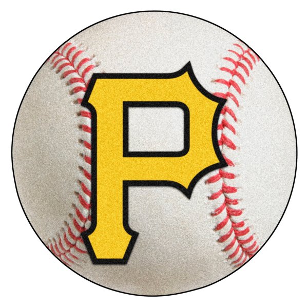 FanMats® - Pittsburgh Pirates 27" Dia Nylon Face Baseball Ball Floor Mat with "Circular Pittsburgh Pirates with P" Logo