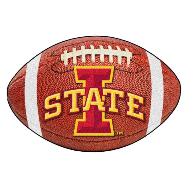 FanMats® - Iowa State University 20.5" x 32.5" Nylon Face Football Ball Floor Mat with "I State" Logo