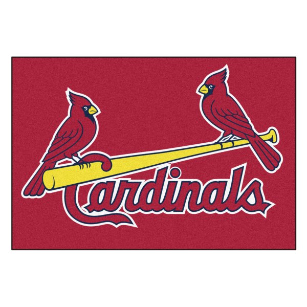 FanMats® - St. Louis Cardinals 19" x 30" Nylon Face Starter Mat with "Two Cardinal with Bat & Cardinals Wordmark" Logo
