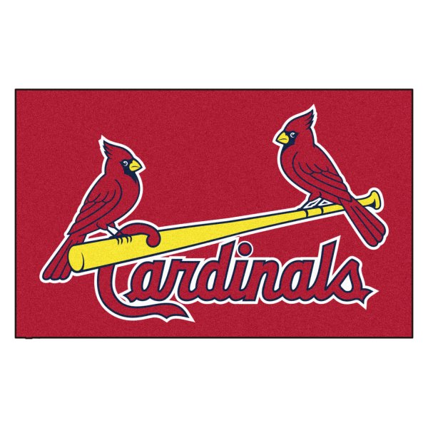 FanMats® - St. Louis Cardinals 60" x 96" Nylon Face Ulti-Mat with "Two Cardinal with Bat & Cardinals Wordmark" Logo