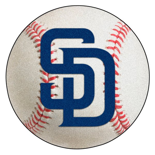 FanMats® - San Diego Padres 27" Dia Nylon Face Baseball Ball Floor Mat with "SD" Logo