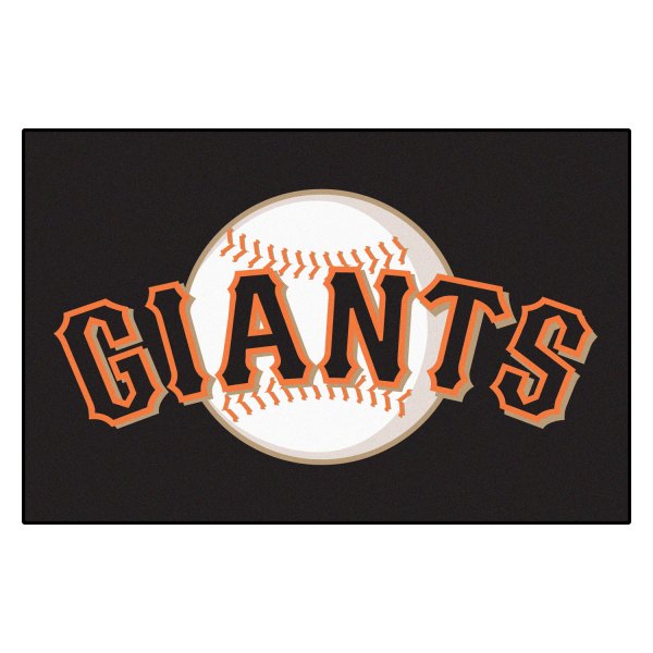 FanMats® - San Francisco Giants 19" x 30" Nylon Face Starter Mat with "Baseball with Giants Wordmark" Logo