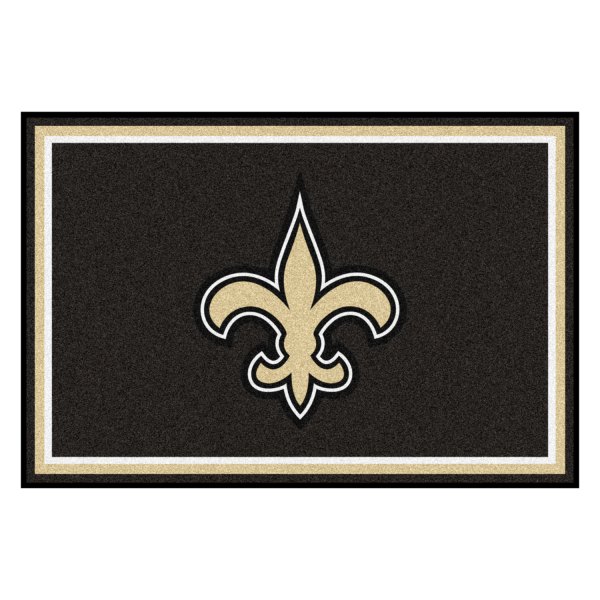 FanMats® - New Orleans Saints 60" x 96" Nylon Face Ultra Plush Floor Rug with "Fluer-De-Lis" Logo