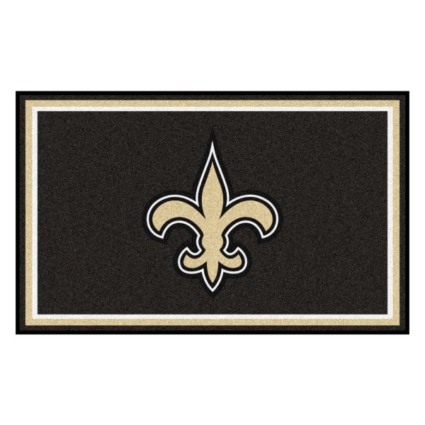 FanMats® - New Orleans Saints 48" x 72" Nylon Face Ultra Plush Floor Rug with "Fluer-De-Lis" Logo