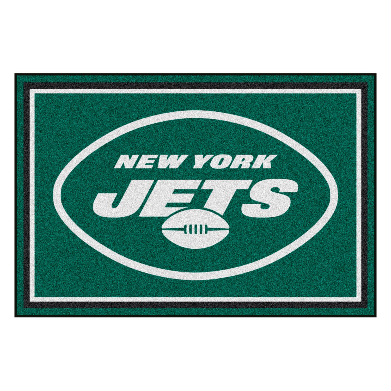 FanMats® 6595 - New York Jets 60 x 96 Nylon Face Ultra Plush Floor Rug  with Oval NY Jets Logo 