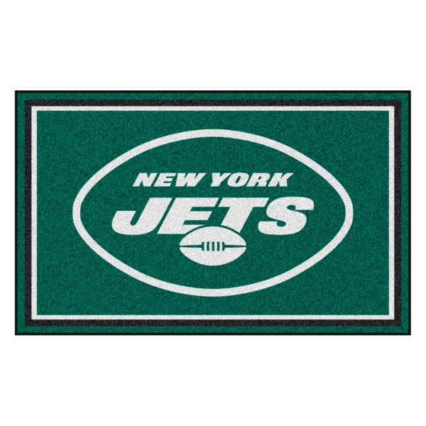 FanMats® - New York Jets 48" x 72" Nylon Face Ultra Plush Floor Rug with "Oval NY Jets" Logo