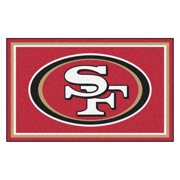 FanMats® - San Francisco 49ers 48" x 72" Nylon Face Ultra Plush Floor Rug with "Oval 49ers" Logo