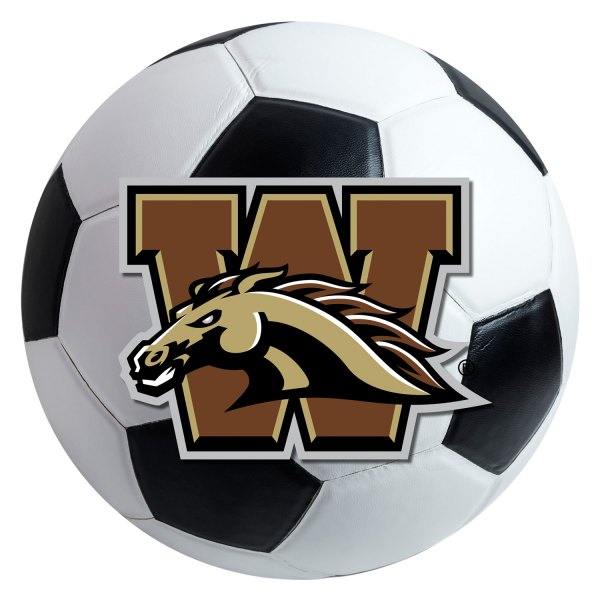 FanMats® - Western Michigan University 27" Dia Nylon Face Soccer Ball Floor Mat with "W & Bronco" Logo