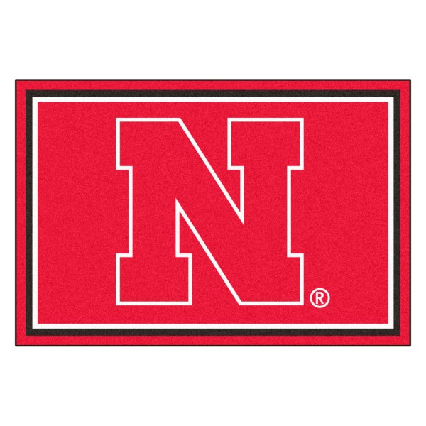 FanMats® - University of Nebraska 60" x 96" Nylon Face Ultra Plush Floor Rug with "Block N" Logo