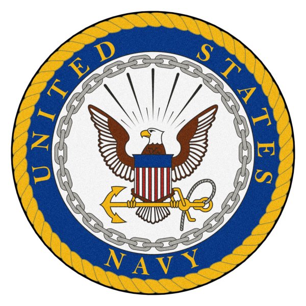 FanMats® - U.S. Navy 44" Dia Nylon Face Floor Mat with "Navy's Crest" Logo