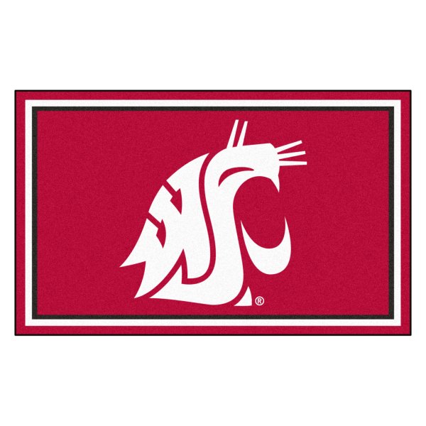 FanMats® - Washington State University 48" x 72" Nylon Face Ultra Plush Floor Rug with "WSU Cougar" Logo