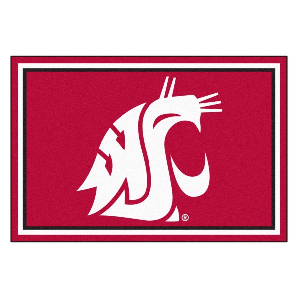 FanMats® - Washington State University 60" x 96" Nylon Face Ultra Plush Floor Rug with "WSU Cougar" Logo