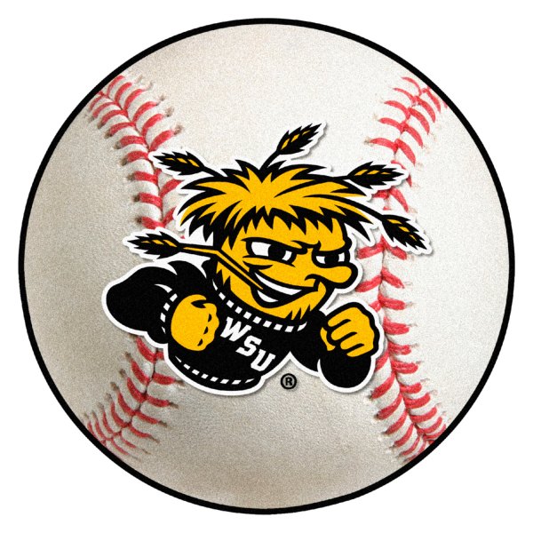 FanMats® - Wichita State University 27" Dia Nylon Face Baseball Ball Floor Mat with "WSU Grain Logo"