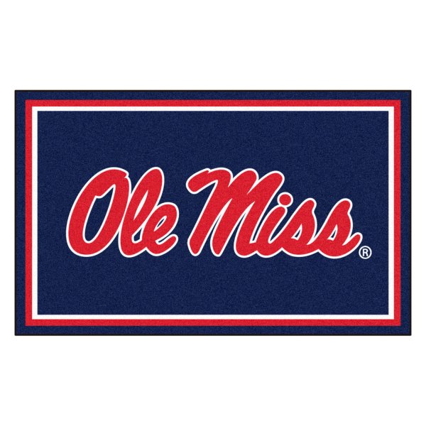 FanMats® - University of Mississippi (Ole Miss) 48" x 72" Nylon Face Ultra Plush Floor Rug with "Ole Miss" Script Logo