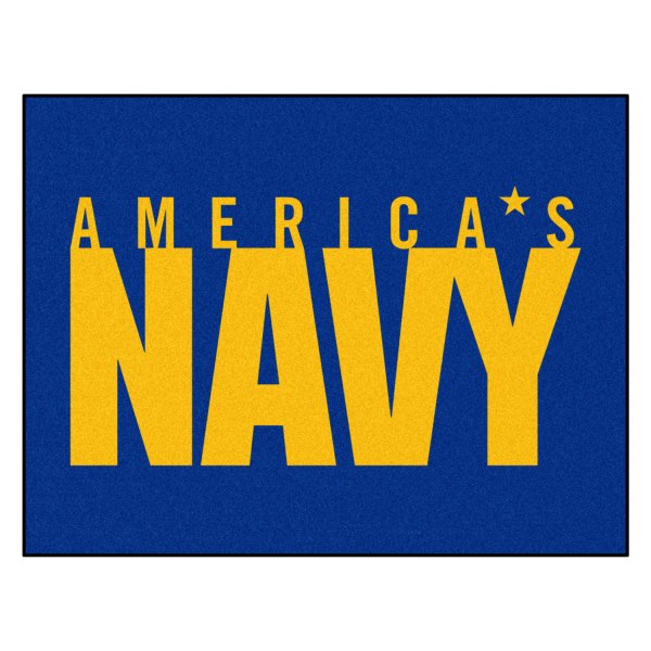 FanMats® - U.S. Navy 33.75" x 42.5" Nylon Face All-Star Floor Mat with "Americas Navy" Official Logo