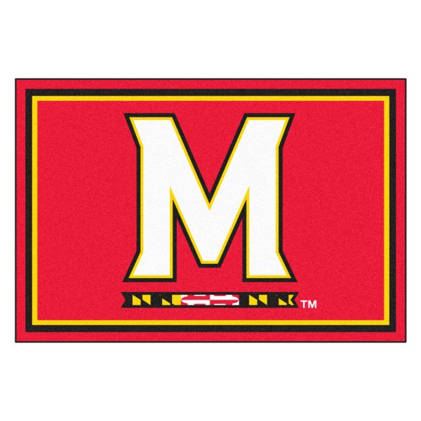 FanMats® - University of Maryland 60" x 96" Nylon Face Ultra Plush Floor Rug with "M & Flag Strip" Logo