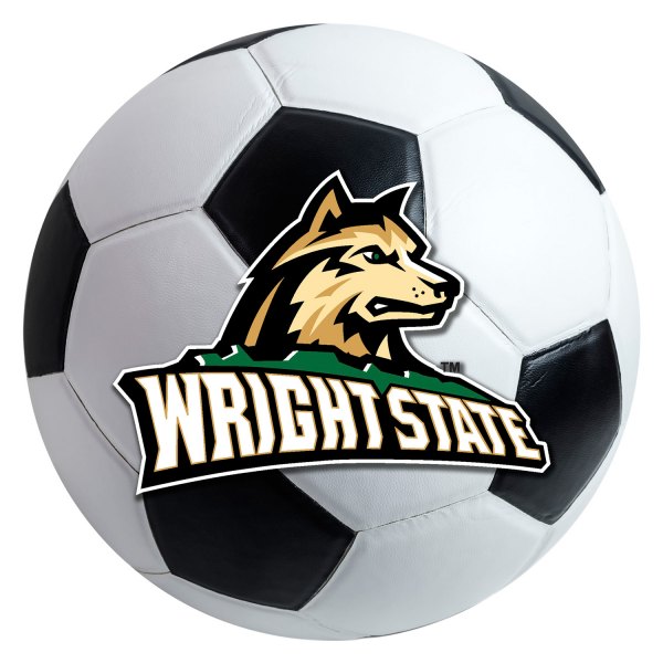 FanMats® - Wright State University 27" Dia Nylon Face Soccer Ball Floor Mat with "Wolf & Wordmark" Logo