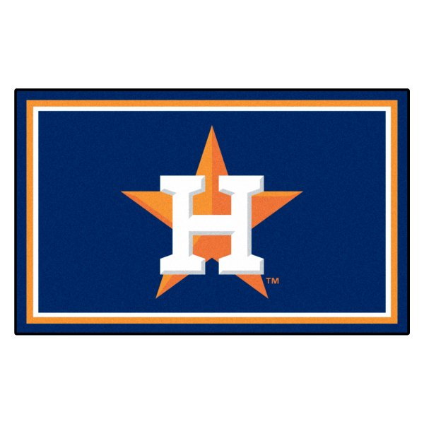 FanMats® - Houston Astros 48" x 72" Nylon Face Ultra Plush Floor Rug with "Circular Houston Astors & H/Star" Logo